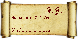 Hartstein Zoltán névjegykártya